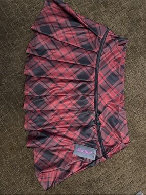 BodyRage Red Plaid Asymmetrical Pleated Skirt